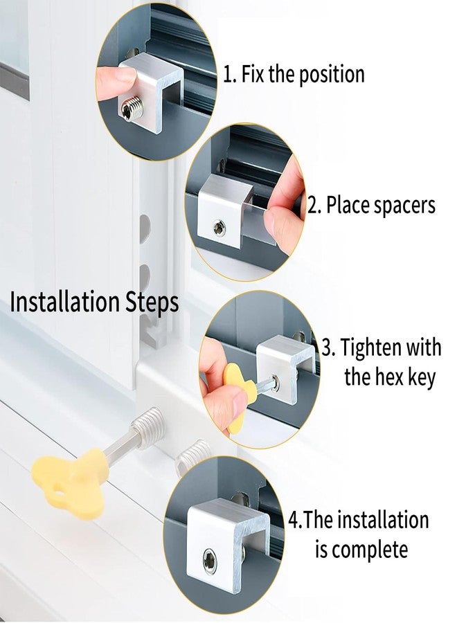 YIHAOSSING Window Locks,10 Sets Sliding Window Locks with Key,No-Drill Install, Aluminum Window Stopper Lock for Burglar Proof for Home - Image 4